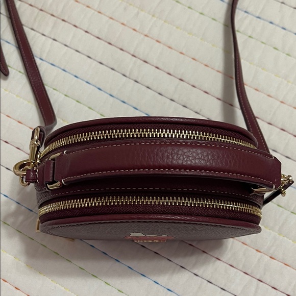 Coach Maroon Crossbody Bag with Snoopy Graphic - Picture 4 of 14